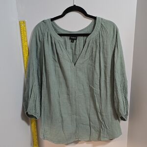 Torrid Sage Green Textured Blouse